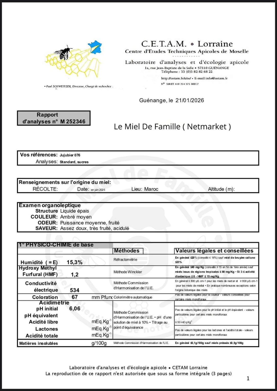 Miel de Jujubier – Maroc